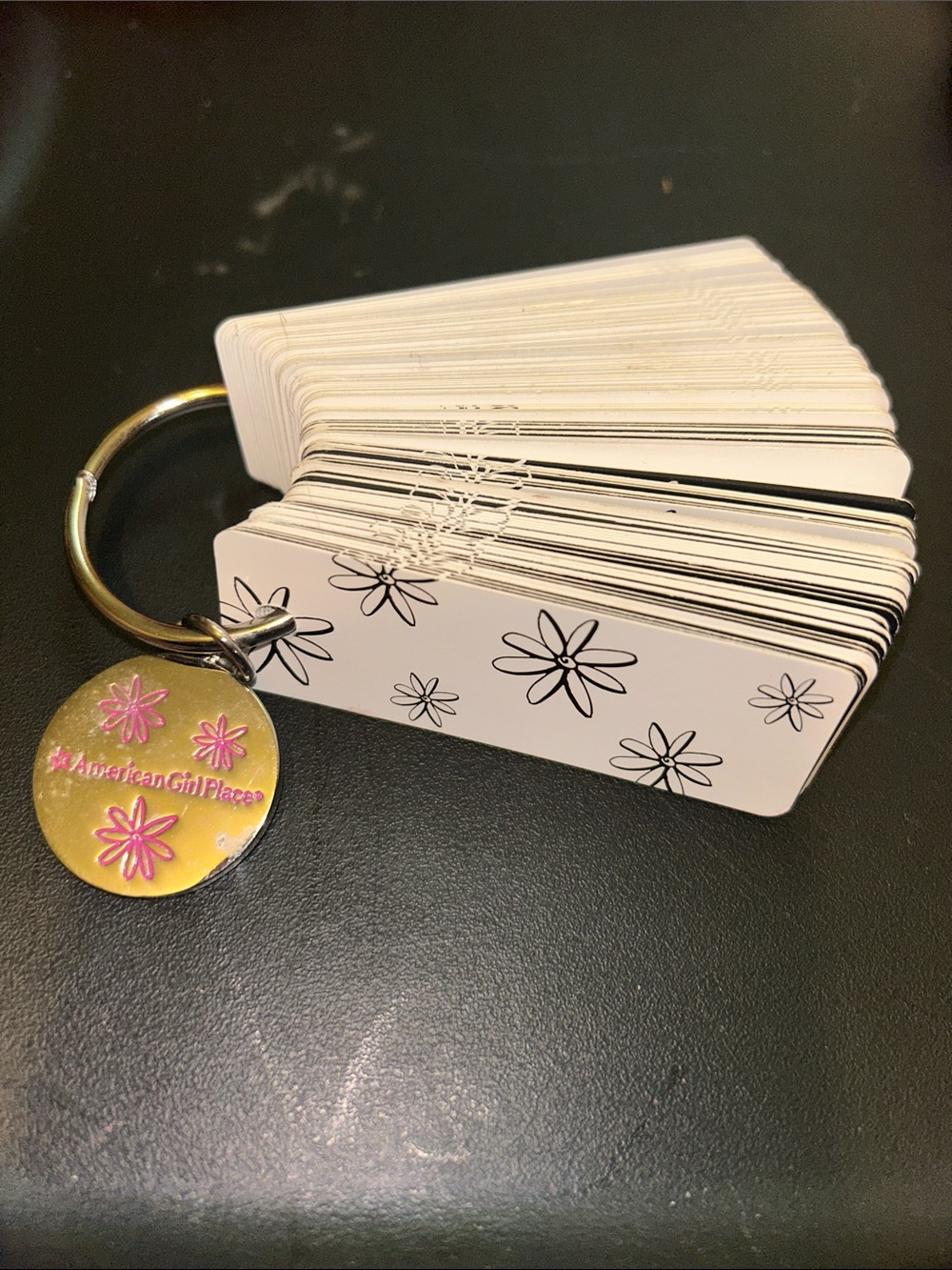 American Girl Questions on Floral Disc Keyring